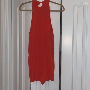 Forever 21 Coral Open Back Romper